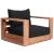 Tulum Outdoor Patio Waterproof Fabric Accent Chair with Solid Teak Wood Frame