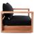 Tulum Outdoor Patio Waterproof Fabric Accent Chair with Solid Teak Wood Frame