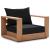 Tulum Outdoor Patio Waterproof Fabric Accent Chair with Solid Teak Wood Frame