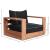 Tulum Outdoor Patio Waterproof Fabric Accent Chair with Solid Teak Wood Frame