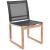Tulum Outdoor Patio Mesh Waterproof Fabric Dining Side Chair with Natural Teak Base