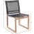 Tulum Outdoor Patio Mesh Waterproof Fabric Dining Side Chair with Natural Teak Base