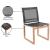 Tulum Outdoor Patio Mesh Waterproof Fabric Dining Side Chair with Natural Teak Base