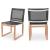 Tulum Outdoor Patio Mesh Waterproof Fabric Dining Side Chair with Natural Teak Base