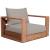 Tulum Outdoor Patio Waterproof Fabric Accent Chair with Solid Teak Wood Frame