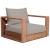 Tulum Outdoor Patio Waterproof Fabric Accent Chair with Solid Teak Wood Frame