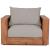 Tulum Outdoor Patio Waterproof Fabric Accent Chair with Solid Teak Wood Frame