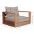 Tulum Outdoor Patio Waterproof Fabric Accent Chair with Solid Teak Wood Frame
