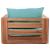 Tulum Outdoor Patio Waterproof Fabric Accent Chair with Solid Teak Wood Frame