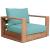 Tulum Outdoor Patio Waterproof Fabric Accent Chair with Solid Teak Wood Frame