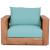 Tulum Outdoor Patio Waterproof Fabric Accent Chair with Solid Teak Wood Frame