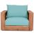Tulum Outdoor Patio Waterproof Fabric Accent Chair with Solid Teak Wood Frame