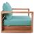 Tulum Outdoor Patio Waterproof Fabric Accent Chair with Solid Teak Wood Frame