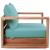Tulum Outdoor Patio Waterproof Fabric Accent Chair with Solid Teak Wood Frame