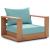 Tulum Outdoor Patio Waterproof Fabric Accent Chair with Solid Teak Wood Frame