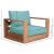 Tulum Outdoor Patio Waterproof Fabric Accent Chair with Solid Teak Wood Frame