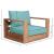 Tulum Outdoor Patio Waterproof Fabric Accent Chair with Solid Teak Wood Frame