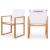 Tulum Outdoor Patio Mesh Waterproof Fabric Dining Arm Chair with Natural Teak Base
