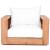 Tulum Outdoor Patio Waterproof Fabric Accent Chair with Solid Teak Wood Frame