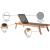 Tulum Outdoor Patio Mesh Waterproof Fabric Chaise Lounge Chair with Solid Teak Wood Frame