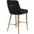 Owen Velvet Counter Stool with Polished Gold Legs