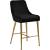 Owen Velvet Counter Stool with Polished Gold Legs
