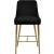 Owen Velvet Counter Stool with Polished Gold Legs