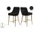 Owen Velvet Counter Stool with Polished Gold Legs