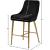 Owen Velvet Counter Stool with Polished Gold Legs