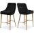 Owen Velvet Counter Stool with Polished Gold Legs