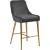 Owen Velvet Counter Stool with Polished Gold Legs