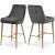 Owen Velvet Counter Stool with Polished Gold Legs