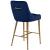 Owen Velvet Counter Stool with Polished Gold Legs