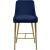 Owen Velvet Counter Stool with Polished Gold Legs