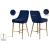 Owen Velvet Counter Stool with Polished Gold Legs