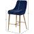 Owen Velvet Counter Stool with Polished Gold Legs