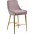 Owen Velvet Counter Stool with Polished Gold Legs