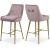 Owen Velvet Counter Stool with Polished Gold Legs