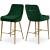 Owen Velvet Counter Stool with Polished Gold Legs