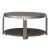 Sutton Round Wood Cocktail Table w/Metal Trim