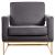 Noah Velvet Accent Chair with Gold Stainless Steel Base