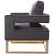 Noah Velvet Accent Chair with Gold Stainless Steel Base