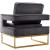 Noah Velvet Accent Chair with Gold Stainless Steel Base