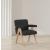 Woodloch Boucle Fabric Accent Chair with Natural Finish Solid Wood Frame
