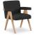 Woodloch Boucle Fabric Accent Chair with Natural Finish Solid Wood Frame