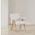 Woodloch Boucle Fabric Accent Chair with Natural Finish Solid Wood Frame