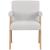 Woodloch Boucle Fabric Accent Chair with Natural Finish Solid Wood Frame