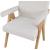 Woodloch Boucle Fabric Accent Chair with Natural Finish Solid Wood Frame