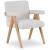 Woodloch Boucle Fabric Accent Chair with Natural Finish Solid Wood Frame