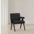 Woodloch Boucle Fabric Accent Chair with Black Finish Solid Wood Frame